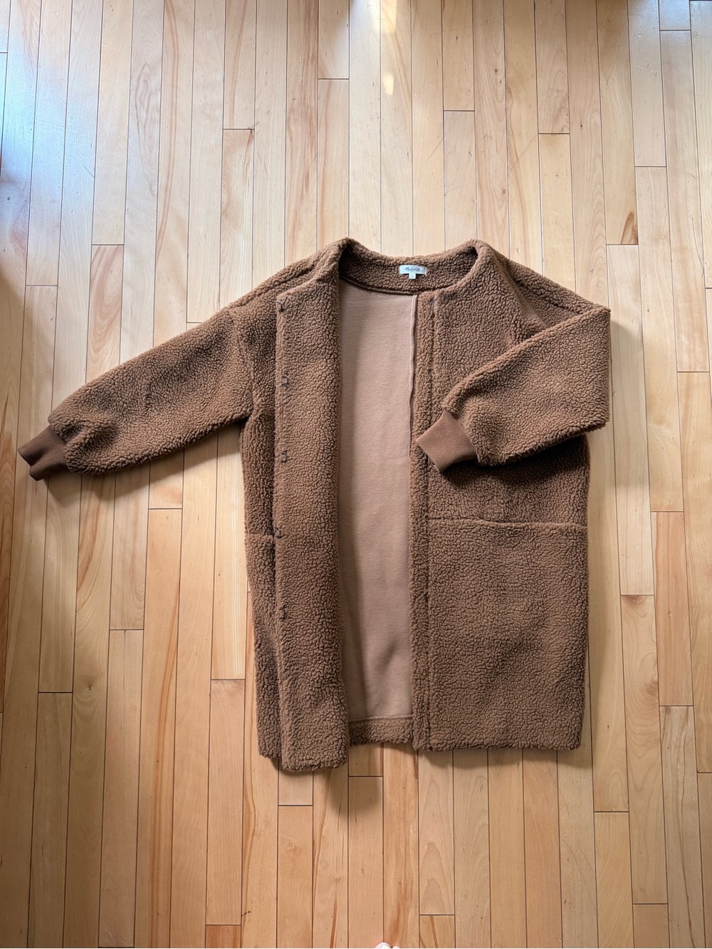 Madewell Teddy Open-Front Cardigan Jacket - Brown